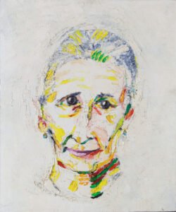 Ritratto di donna, 1977. Olio su tela di Giovanni Testori